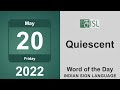 Quiescent (adjective) Word of the Day for May 20th