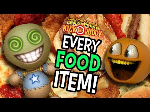 Kick the Buddy - Every Food Item!!! (Supercut)