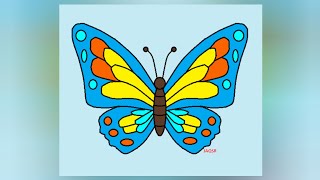 How to Draw Butterfly in MS Paint | Easy Drawing | Butterfly | Art | MS Paint | How to Draw in PC