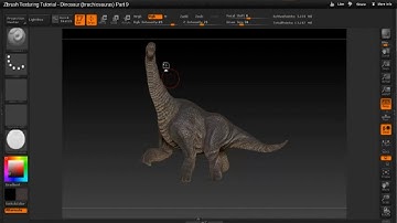 Zbrush Texturing Tutorial - Dinosaur (brachiosaurus) Part 9