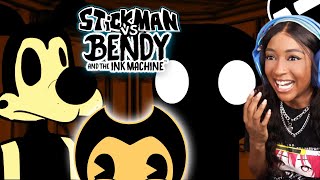 WHY IS THIS SO FUNNY??! | Reacting to Stickman Vs Bendy and the Ink Machine