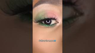 Pink and green eyeshadow tutorial #makeupartist #makeuptutorial #eyeshadow #eyemakeup