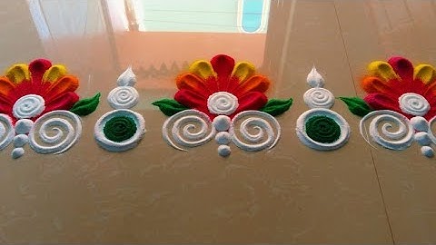 Easy & simple border rangoli designs/Simple Rangoli Design For Daily/Latest Festival Muggulu/Rangoli