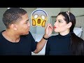 BOYFRIEND DOES MY MAKEUP CHALLENGE!!