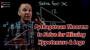 Using Pythagorean Theorem to Solve for Missing Hypotenuse and Legs (4 examples)