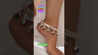 Antique green pearls silver ghunghru kada payal, with 70% discount shorts kadapayal ytshorts