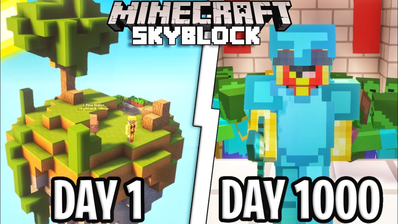 1000 Days In Cubecraft Skyblock Finale...Minecraft Bedrock - YouTube