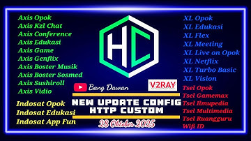 ✔️ DONE‼️NEW UPDATE CONFIG HTTP CUSTOM || V2RAY || Axis XL, Byu Tsel, Three & Indosat [ 7 Hari ]