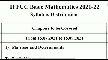 2puc mid-term exam syllabus basic math karnataka board 2021-22
