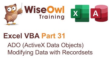 Excel VBA Introduction Part 31 -  ADO (ActiveX Data Objects) Modifying Data with Recordsets