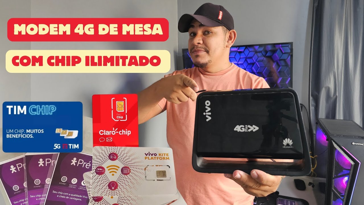 MODEM 4G COM CHIP ILIMITADO | TESTANDO MODEM HUAWEI B890 DA VIVO | INTERNET 4G