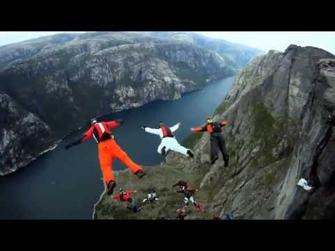 Затяжные прыжки со скалы в костюме-крыле 2013 (HD)