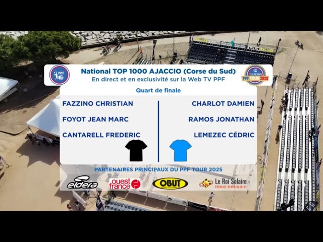 Miniature : PPF TOUR 2025 - Étape 14 - AJACCIO - Quart de finale - FAZZINO contre CHARLOT.