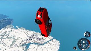 Negative Earth Vs Zero Gravity Car Crash Falling from high BeamNG Drive #3