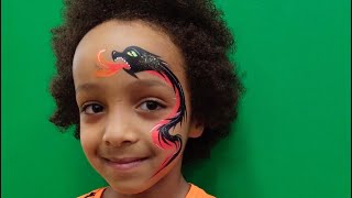 Fire Breathing Dragon Face Paint for Kids