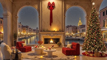 Cozy Winter Jazz Ambience ~ Christmas Living Room & Fireplace Background Music for Relax
