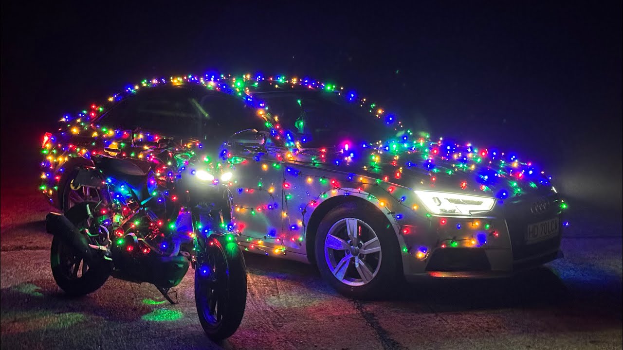 Mi-am decorat motorul cu lumini | M-am deghizat in Moș Crăciun |