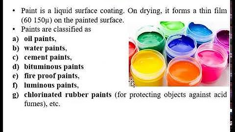 Paints, Varnish & Distemper (Lecture 10)