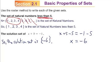 MATH 110 Sec 2.1 (F2019): Basic Properties of Sets