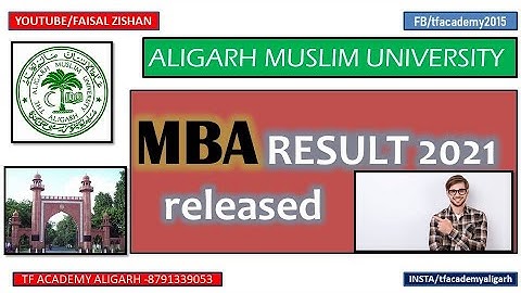 AMU MBA result 2021 released II AMU MBA entrance result 2021