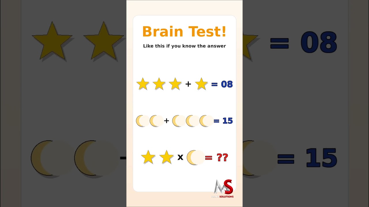 Brain Test | Genius person can solve this #maths #ytshorts #shorts