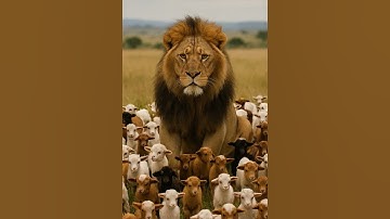 Majestic Lion Surrounded by Baby Goats—Unexpected Savanna Moment Caught in 8K #AI #Sora #OpenAI