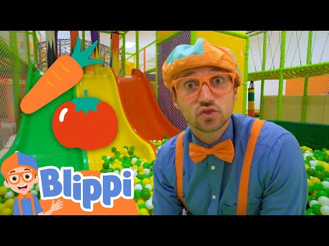 Download Blippi Learns Vegetables at Jumping Beans Indoor Playground | Educational Videos for Kids