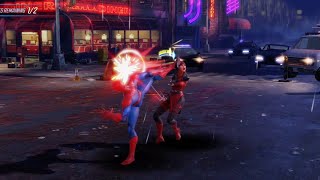 Marvel Strikeforce Shield Medic Blasts Spiderman Clic Kick Combo On Elektra Ryona 2