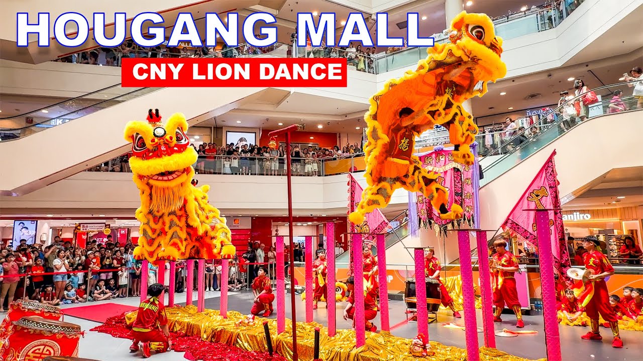 CNY High Pole Lion Dance at Hougang Mall | Singapore Chinese New Year Lion Dance 2025🦁🧧🇸🇬
