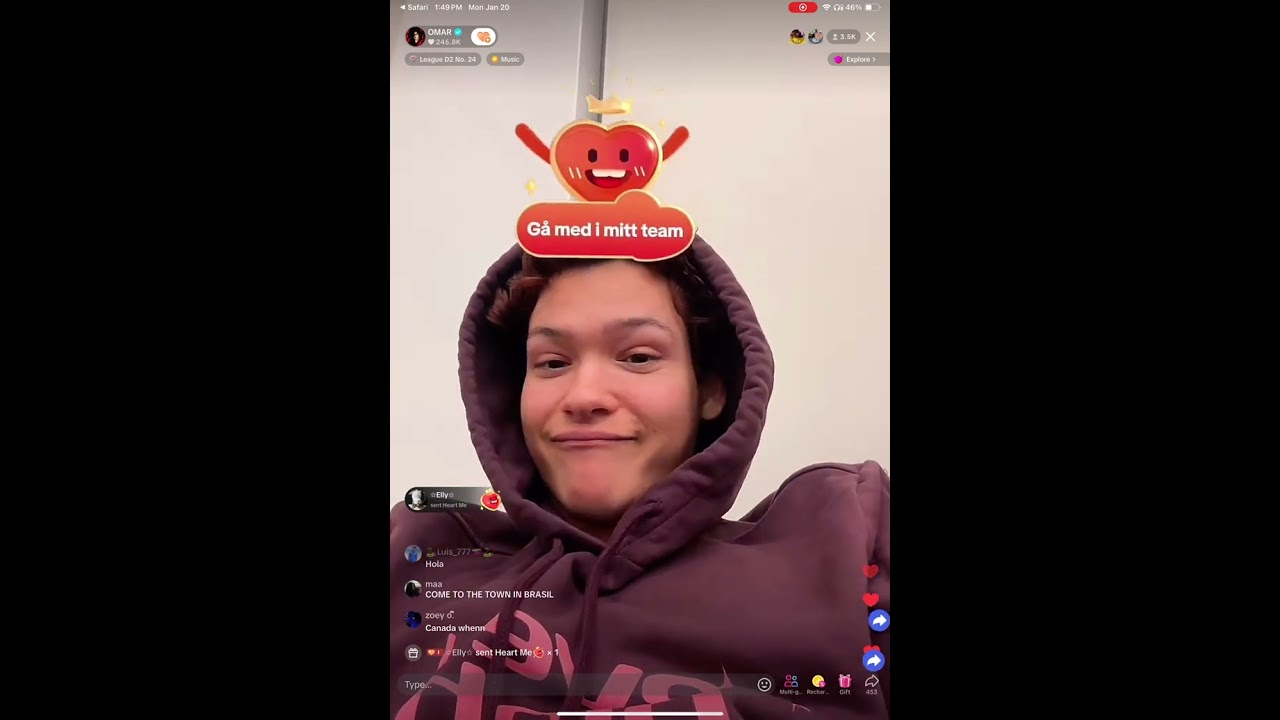 Omar Rudberg TikTok live 1/20/25