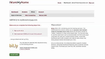 How to add bit.ly to your custom short domain at iWantMyName