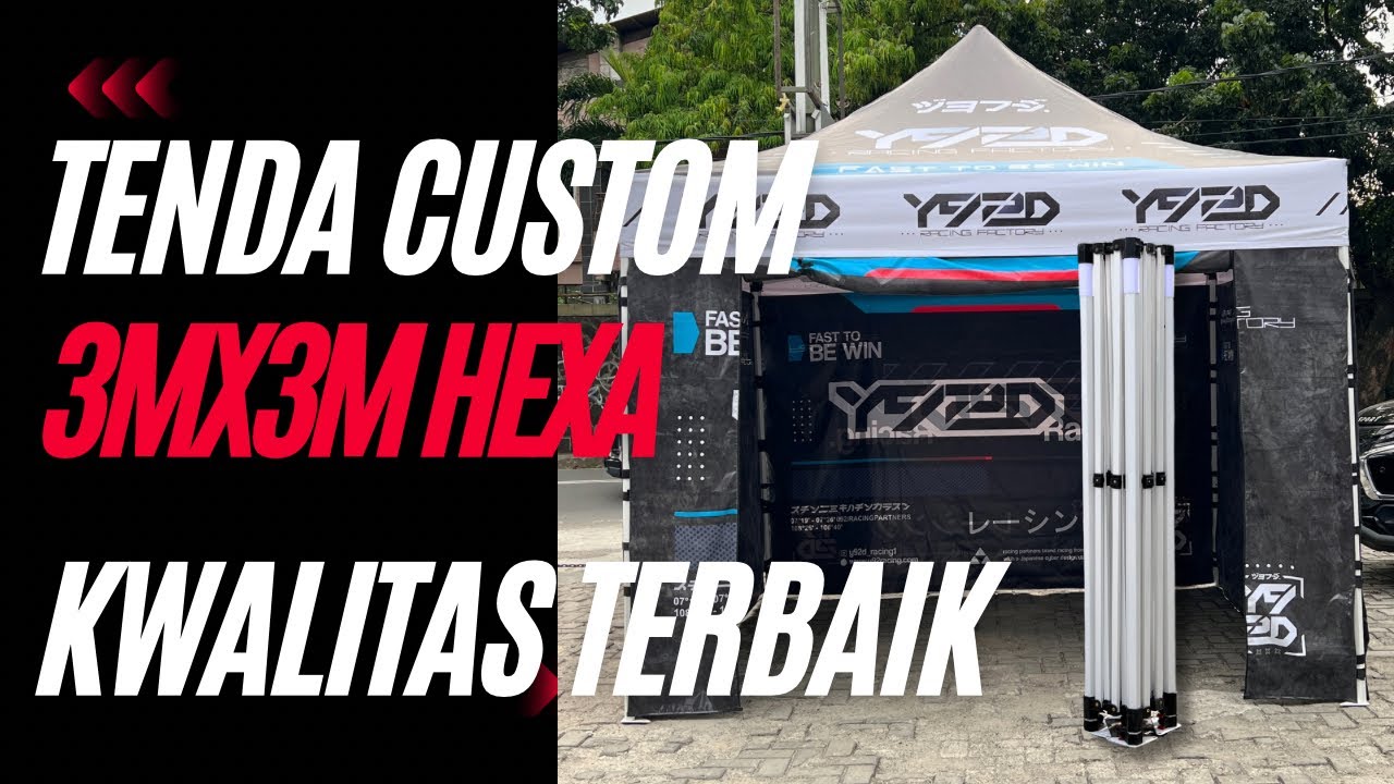 Tenda lipat custom 3mx3m kwalitas premium dengan type hexa