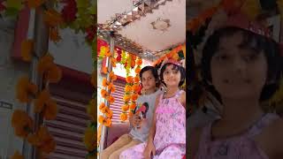 Azka At Binauli Jhanki. Enjoying With Friend. On The Chariot