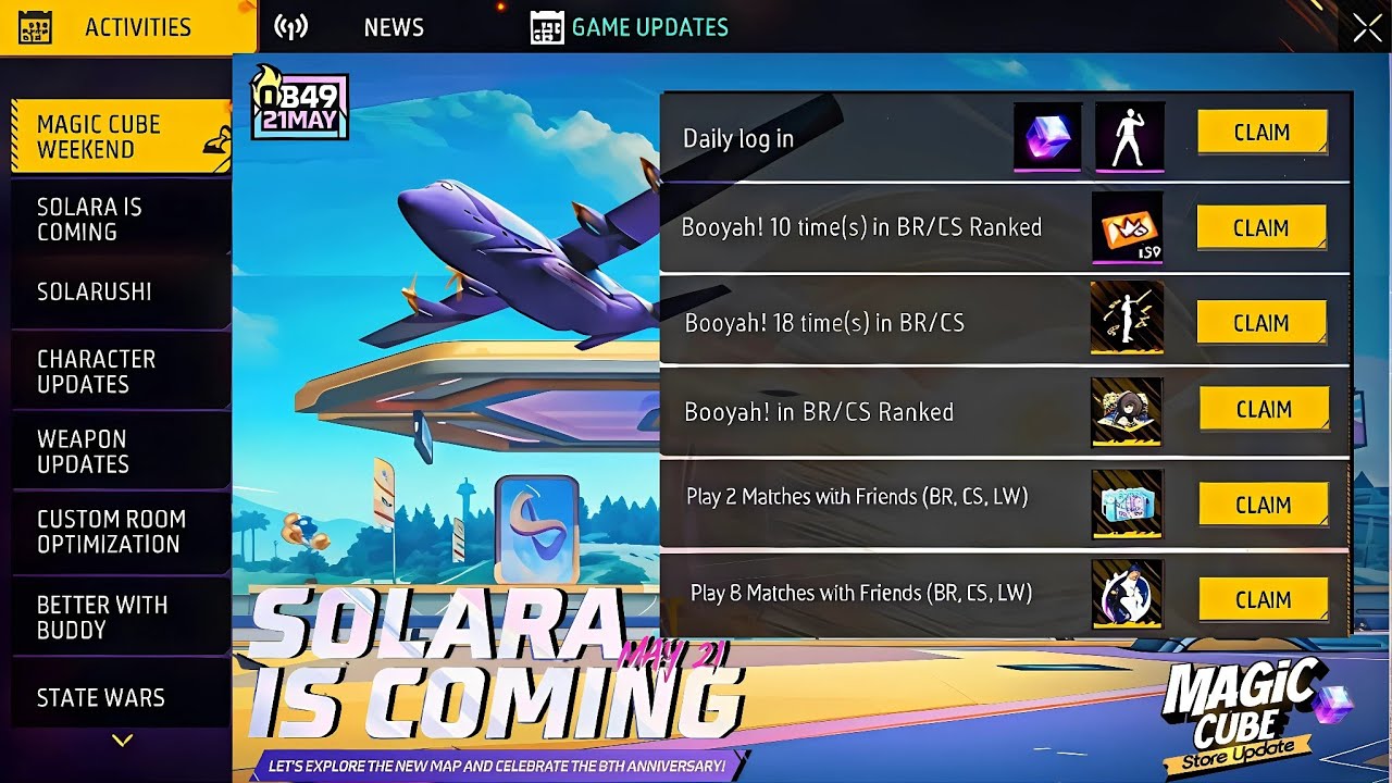 Solarush + 8th Anniversary Event | Angelic Pant Return Confirmed | Free Fire New Event