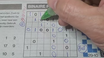 Tuesday. Bonus Extra edition. (#9501) Binary01 Sudoku puzzle.  10-29-2024 Extra part 3 of 4