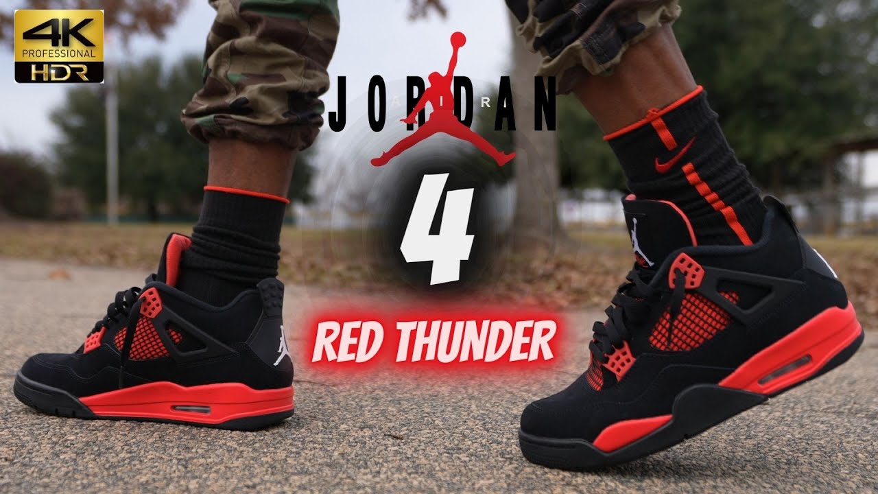 Air Jordan 4 Red Thunder / レッドサンダー JORDAN 4 RED THUNDER DETAILED REVIEW & ON FEET W/ LACE SWAP