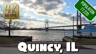 Driving Around Downtown Quincy, IL in 4k Video