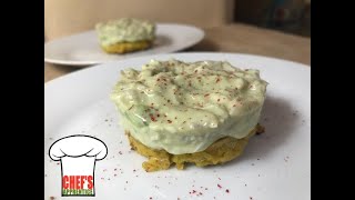 Lesson 51: Crab, Cucumber & Avocado Aioli On a Sweet Corn Cake