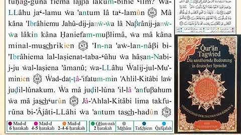 ختمة من مصحف التجويد باللغة الألمانية الصفحة رقم 58
