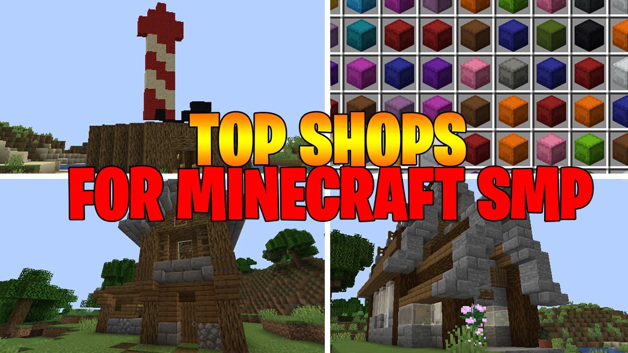 Top 5 Shops For A Minecraft Smp Server Or Realms Prices Ideas Builds Minecraft 1 16 Youtube