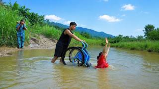 A veteran witnesses a two-legged paralyzed woman thrown into the river by her husband.