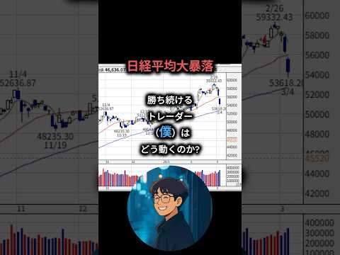 日経平均大暴落、この時勝ち続けるトレーダーはどう動くのか？ #投資#お金 #株式投資