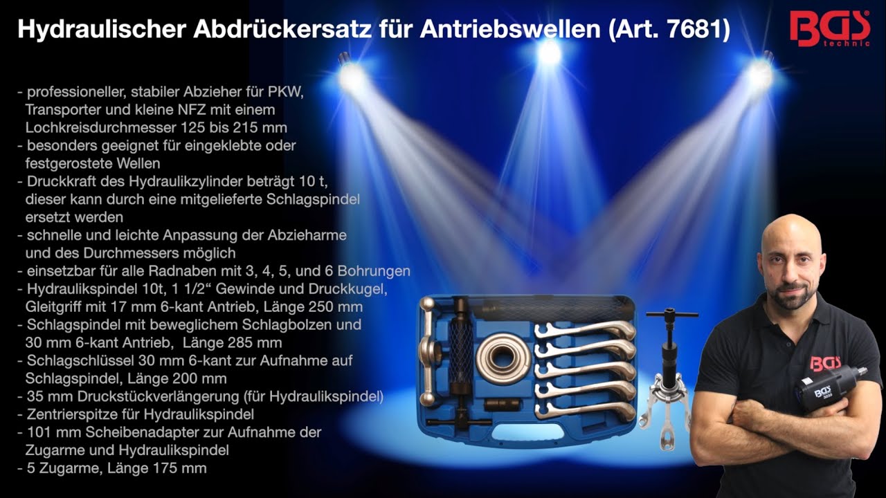 BRLLIANT TOOLS BT671200 Hydraulischer Ausdrücker-Satz für