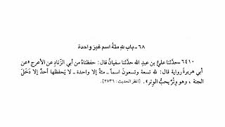 6410 حديث لله تسعة وتسعون اسما مائة إلا واحدا | صحيح البخاري