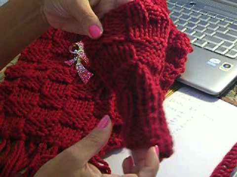 Bufanda y guantes sin desdos, tejidos en dos agujas, con Ruby Stedman
