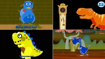 HICKORY DICKORY DOCK || 4 T-REX 🦖 🦖 🦖 🦖 IN CLOCK CRASHER PARTY EFFECT || AUDIO & EFFECT TUTORIAL