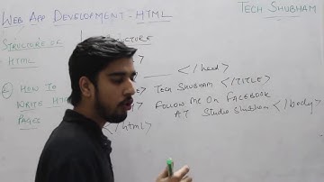 Structure of HTML document for class XII Information Practices by Tech Shubham