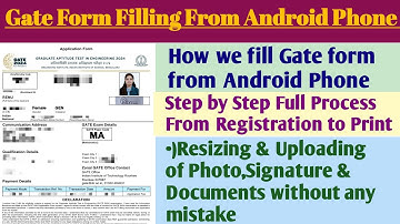 Gate Form Fill up from Android phone#step by step process#Resize of photo,signature,documents#links👇