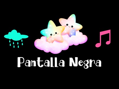 Música para Dormir Bebés Profundamente PANTALLA NEGRA⭐ Pantalla Oscura para Dormir Bebé con Lluvia