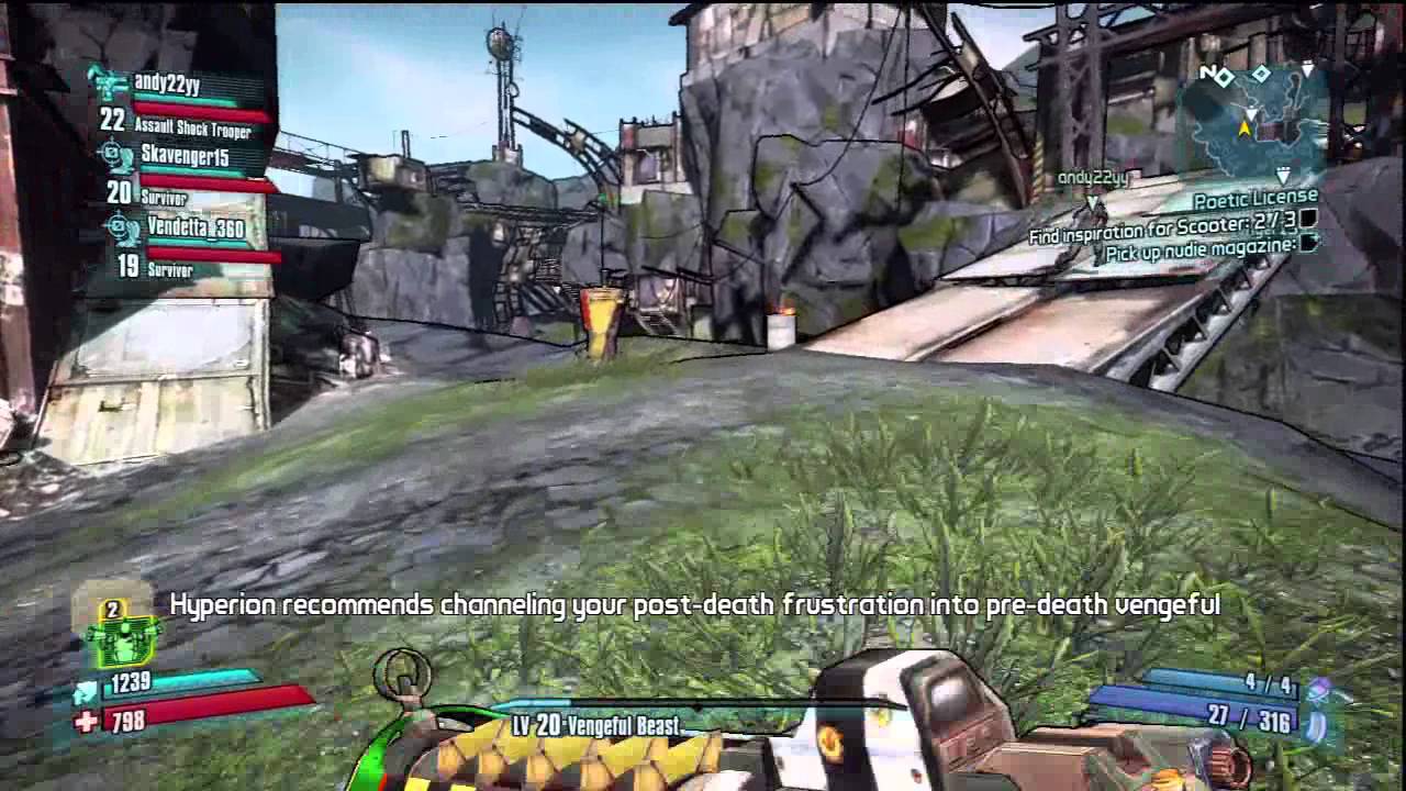 Borderlands 2 Online Co Op Poetic License Bruiser Combat Hd Gameplay Ps3 Youtube